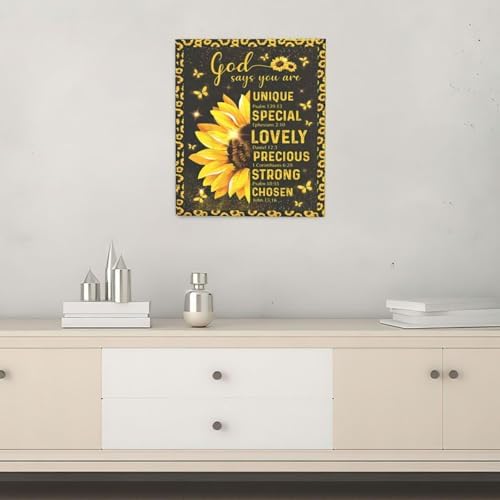 Christian Sunflower Bathroom Pictures Wall Art, Bible Verse Bathroom Wall Decor for Bedroom Office Wall Decorations for Bathroom Living Room Painting Artwork Modern Poster Prints 24" L x 20" W - Image 7