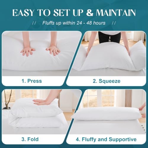 DOWNSTORIA Memory Foam Body Pillow for Adults with Removable Cover, Full Long Pillow Insert for Side Sleepers, Breathable Soft Bed Pillows for Sleeping(White, 20 x 54 Inch) - Image 6