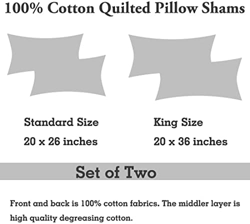 WINLIFE 100% Cotton Quilted Pillow Sham Floral Printed Pillow Cover (King, Aqua Blue) - Image 7