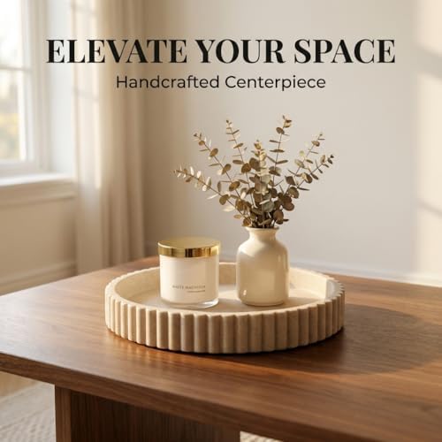 OAKOA Round Decorative Tray Coffee Table Tray - Resin Circle Tray Decor - Image 6