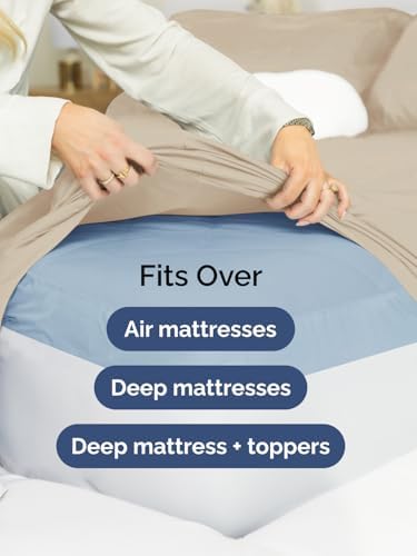CGK Extra Deep King Single Fitted Sheet Only - Cream - Image 6