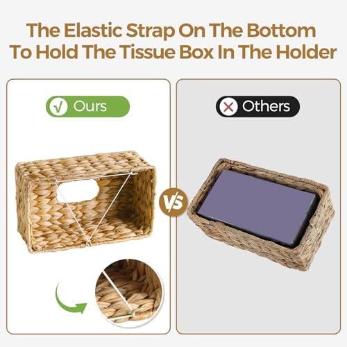 Rectangular Wicker Tissue Box Cover.Rattan Tissue Box Holder - Image 6