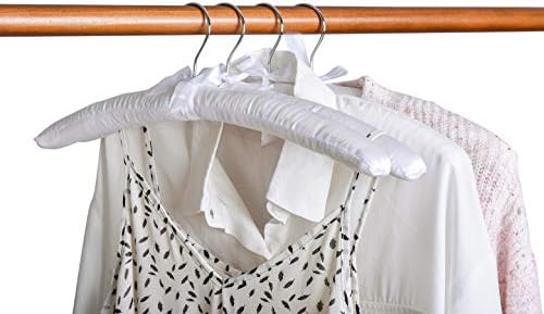 Amber Home 10 Pack Large White Satin Padded Hangers for Women Clothing 17" - Image 6