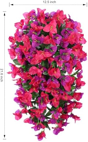 2 PCS Bougainvillea Artificial Hanging Flowers Plants for Outdoors, Mix - Image 6