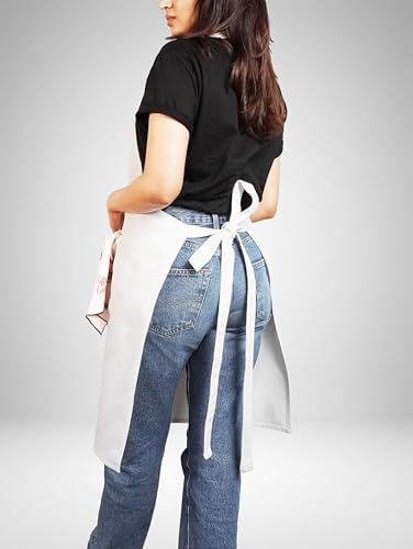 100% Cotton Kitchen Apron with 2 Pockets – Adjustable Chef Apron for Cooking Baking BBQ – Unisex Apron - Image 6