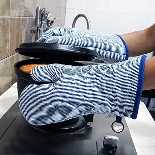 Yarn Dyed Oven Mitts 1 Pair, 100% Cotton Heat Resistant 470 Degree - Image 6