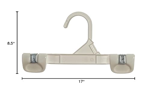 Mainetti Kids White Plastic Hangers 100 Pack | 8-Inch Pants Hangers with Clips Made from Sturdy Plastic | Great for Pants, Skirts, Slacks, Bottoms