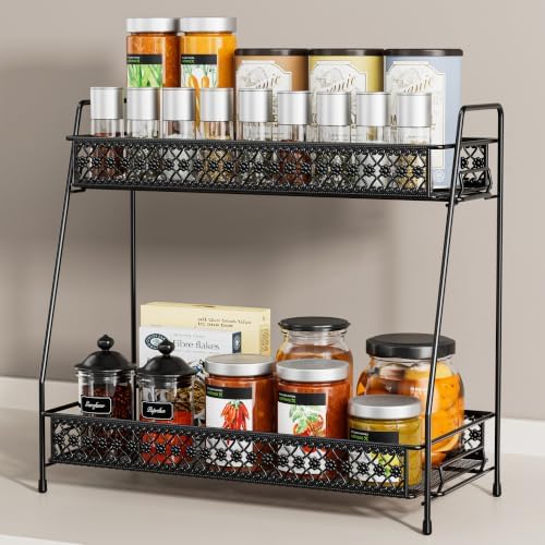 Vintage 2 Tier Spice Rack Organizer for Kitchen Counter - Image 7