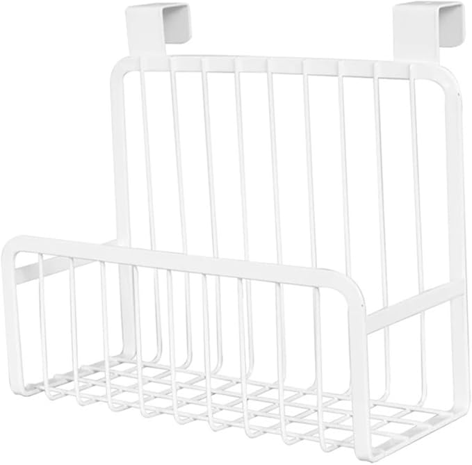 Over the Cabinet Door Hanging Basket Organizer Nail Kitchen Storage for Condiments Strong Bearing Capacity Fits Cabinets Up to Thick for Bathroom and Office Use