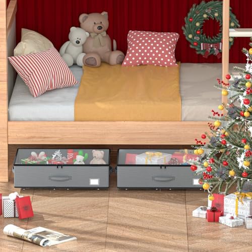 EE-RoomWorld Under Bed Storage with Wheels, No Assemble Required 7.5 inches height Under Bed Storage bins,Large capacity Rolling Underbed Shoe Storage containers,dorm underbed storage drawers - Image 6