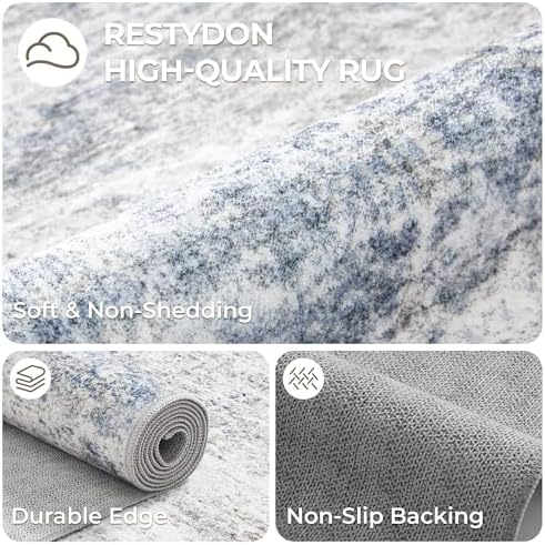 3x4 Rugs for Entryway,Washable Area Rug,Blue - Image 7