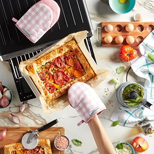KitchenAid Gingham Mini Oven Mitt 2-Pack Set, Dried Rose, 5.5"x8" - Image 5