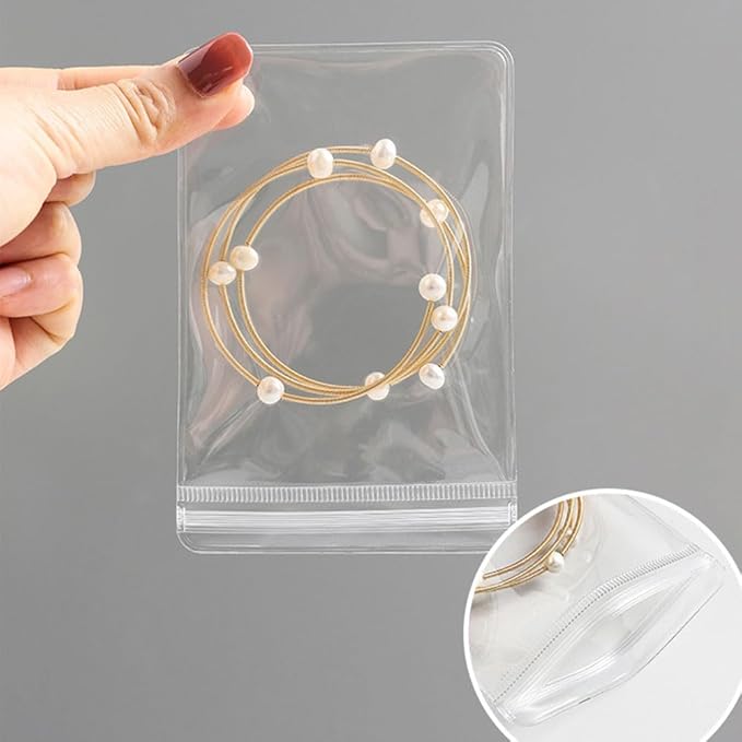 2 Pack Acrylic Organizers Cases Jewellery Storage Box 60 Pack PVC Clear Jewelry Anti Oxidation Zipper Bags for Packaging Earring Rings Necklace Large Space Jewellery Case Anti-oxidation Bag