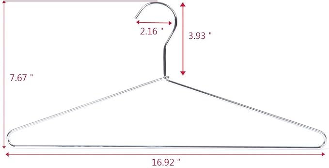 Quality Hangers 16 Pack Stainless Steel Wire Hangers - Ultra Thick 4mm Metal Hangers & Wire Coat Hangers, Seamless Non-Welded Design for Heavy-Duty Closet Organization