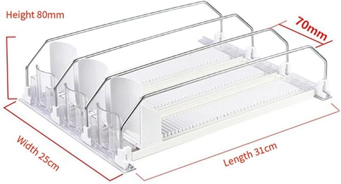 Soda Dispenser White Automatic Pusher Glide for Fridge for Fridge-Holds Up to 15 Cans Shelf Automatic Beverage Propeller