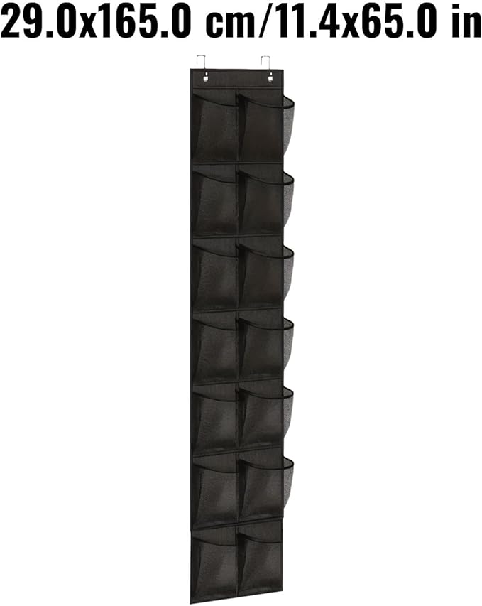 Over the Door Shoe Organizer for Bedroom Door with Multiple Pockets - Hanging Shoe Storage Bag Caddy
