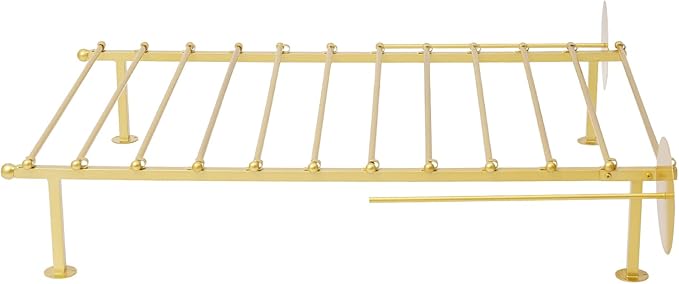 DYRABREST Wall Mounted Ribbon Organizer Rack, Metal Wrapping Paper Organizer Storage, Removable 12-Tier Hijab Organizer, 50lbs Load Capacity for Home, Craft Room, Flower Shop (Gold, 31.5 x 47.2 in)