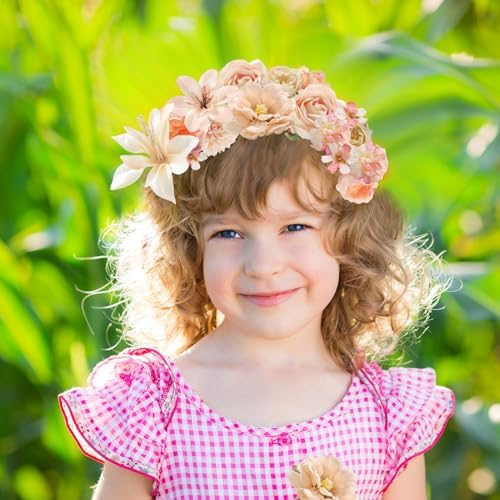 rongflower Fake Flower Heads for Crafts - Champagne Silk Artificial Roses, Peonies, Daisies & Mini Floral Heads Bulk (48-Pack) for Wedding Decor, Graduation Cap, Cake Topper, Home Decoration - Image 7