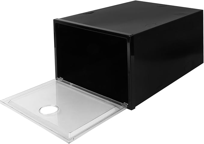 UKCOCO Stackable Plastic Shoe Storage Box with Transparent Door Dustproof Organizer for Home Reinforced Material Sturdy Shoe Container for Sneakers and Closet