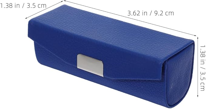 Beavorty Womens Wallet PU Leather Lipstick Case with Mirror Lipstick Holder Portable Organizer Travel Cosmetic Containers for Gloss Blue Womens Wallets