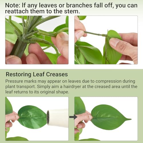 Mkono Fake Hanging Plants, 2pcs Artificial Plants for Home Decor Indoor Fake Vines Greenery for Bedroom Wall Living Room Bathroom Kitchen Office Christmas Decor, Pothos(No Flowerpot) - Image 7