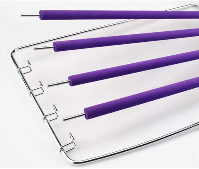 4 Floors Sponge Non-Slip Multi-Layer Pants Rack, Multi-Function Stainless Steel Pants Rack, Hangers, Cloth Rack, Space Saving, Wardrobe, Pants Vertical Hanger, Multi-Layer Hanger (Purple)