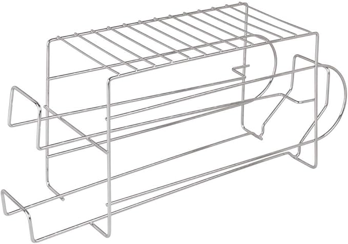 mDesign 2-Tier Metal Wire Standing Pop/Soda and Food Can Dispenser Storage Rack Organizer with Top Shelf for Kitchen Pantry, Countertop, Cabinet - Holds 12 Cans - Chrome