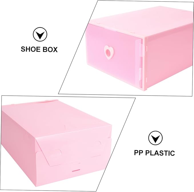 3pcs Transparent Drawer Shoe Storage Box Moisture Plastic Organizer Capacity for Sneakers High Heels and Boots