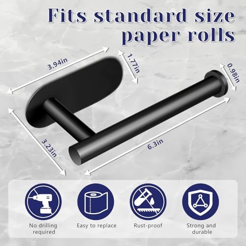Toilet Paper Holder, Self Adhesive Toilet Paper Holder Wall Mount - Image 6