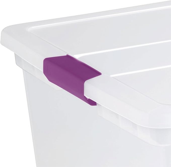 Sterilite 8-Pack 110 Quart Clearview Latch Box, Stackable Organizer Bins with Latching Lids - Clear Plastic Organization Containers for Closet, Bedroom, Shelving Units and Everyday Home Storage