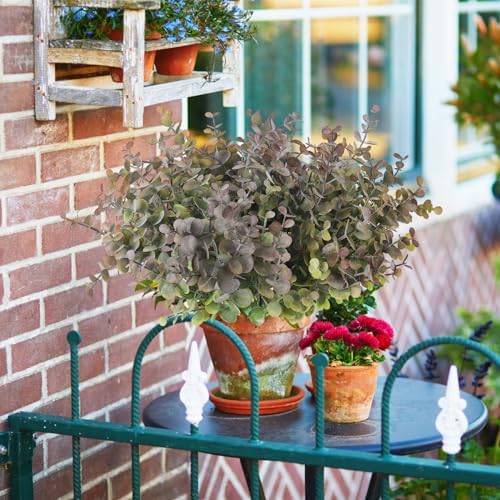 RECUTMS 20 Bundles Artificial Eucalyptus Greenery Stems 13In Dusty Purple - Image 7