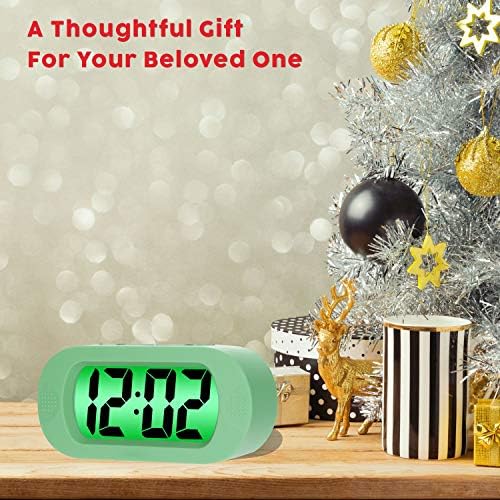 Plumeet Kids Alarm Clock Large Digital LCD Travel Alarm Clocks with Snooze and Night Light - Ascending Sound and Handheld Size - Best Gift for Kids (Cyan) - Image 6