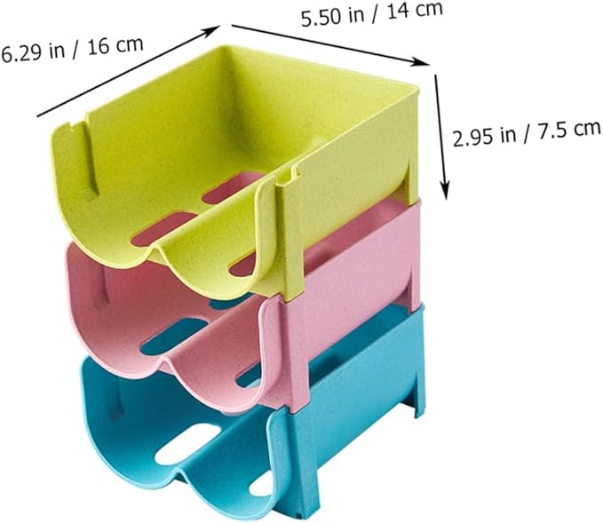 Luxshiny 3pcs Refrigerator Storage Pot Drink Container Wine Containers Stackable Crisper Beer Can Organizer