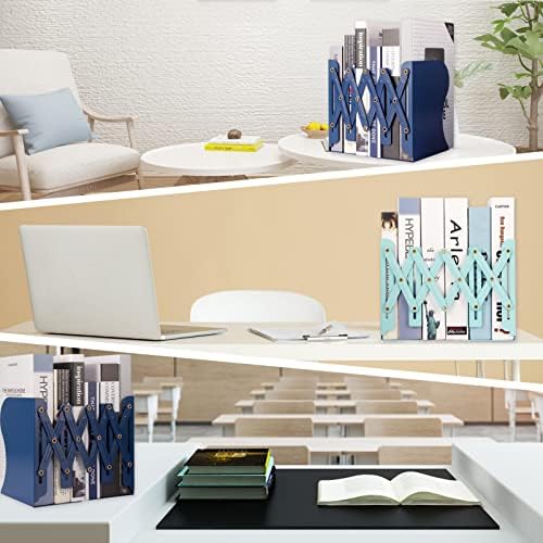 Aobopar Adjustable Metal Book Ends for Shelves Mint Green - Image 6
