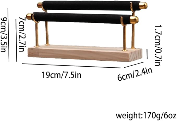 Magik 1-2 Ring Display Holder Detachable Tier Rack Jewelry Storage Organizer Tower (2 Layers, Black)