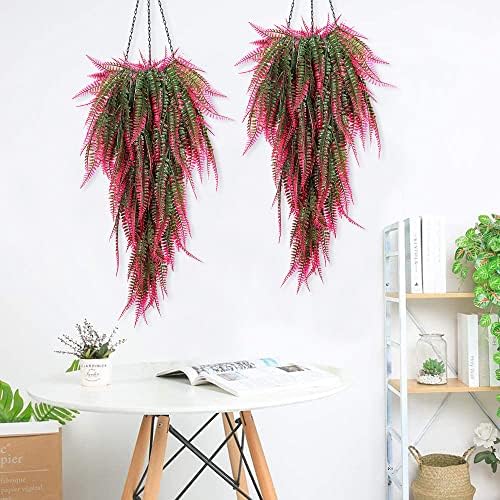 RECUTMS Fake Boston Ferns,Artificial Hanging Plants,Fake Hanging Fern Vines - Image 6