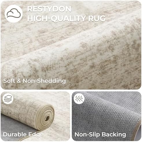 2x12 Runner Rug Non Slip,Washable Hallway Runner Rug,Beige - Image 7