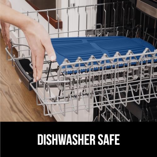 GORILLA GRIP Patented BPA-Free Silicone Dish Drying Mat, 18x16, Blue - Image 6