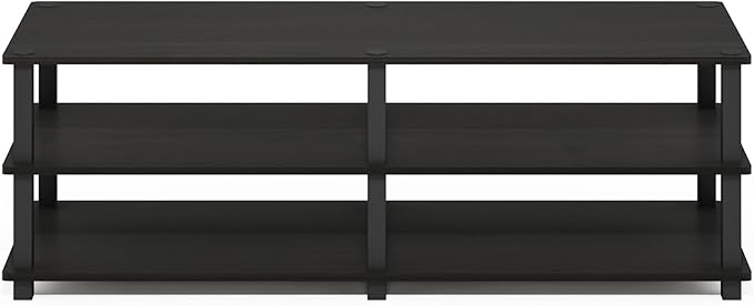 Furinno TURN-S-TUBE Shoe Rack, 3-Tier Wide Shoe Organizer, Open Shelf Rectangular Shoe Storage Rack, 11.6 x 47.2 x 15.4, Toolless Assembly, for Closet Entryway, Office, Garage, Espresso