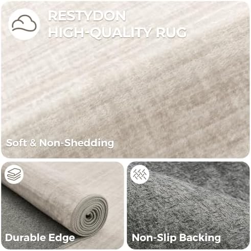 2x8 Runner Rug Non Slip,Washable Hallway Runner Rug,Beige - Image 7