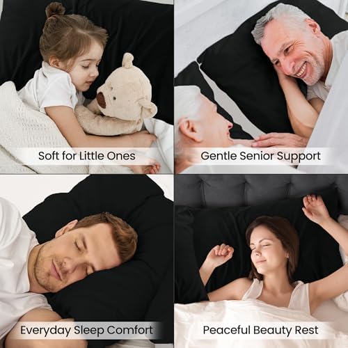 Pillow Covers Standard Set of 12, Soft and Comfy Pillow Cases, Black - Image 6