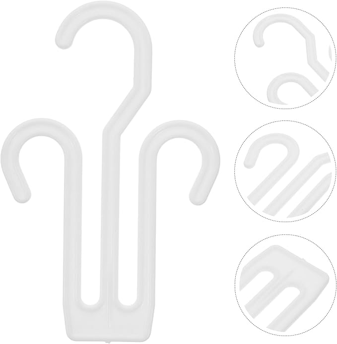 Homoyoyo 30pcs Plastic Hanging Shoe Hooks Slipper Drying Rack White Thickened Shoe Organizer for Home Closet Storage