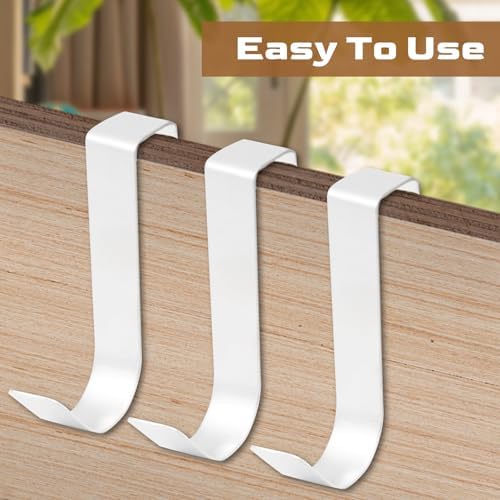 Over Cabinet Door Hooks, White, 12 Pack - Image 7