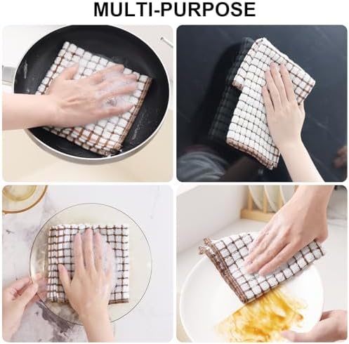 Kitinjoy Cotton 12 Pack Terry Kitchen Dish Cloths, Mix Color - Image 6