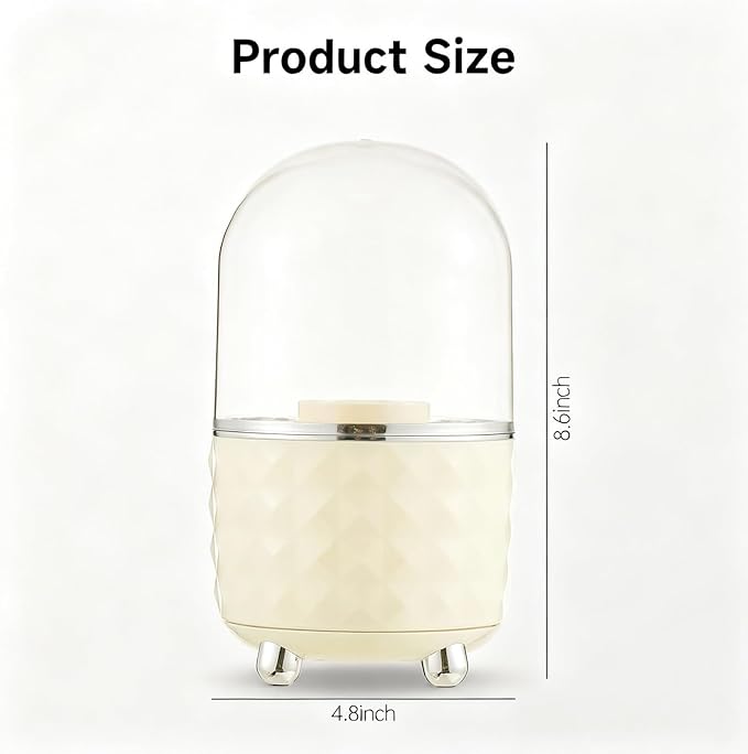 White Makeup Brush Holder Organizer,360° Rotating Makeup Brush Organizer,5 Slot Make up Brushes Cup for Cosmetics, Nail Polish, Art Supply, Bathroom Vanity Desktop Organizer