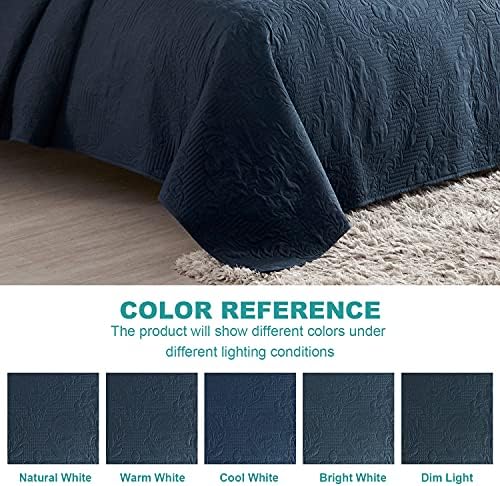 Hansleep Quilt Set Ultrasonic Lightweight Bed Decor Coverlet Set Comforter Bedding Cover Bedspread for All Season Use (Navy Blue, Full/Queen 90x96 inches) - Image 6