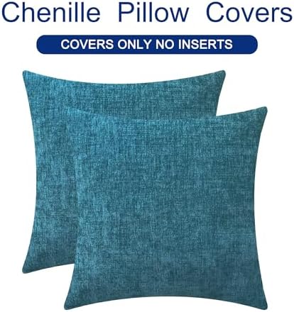 CaliTime Decorative Couch Throw Pillow Covers 18 X 18 Inches Ocean Blue - Image 6