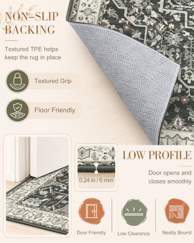 OLANLY 2x5 Washable Runner Rug, Soft Non Slip Carpet for Hallway Kitchen - Image 7