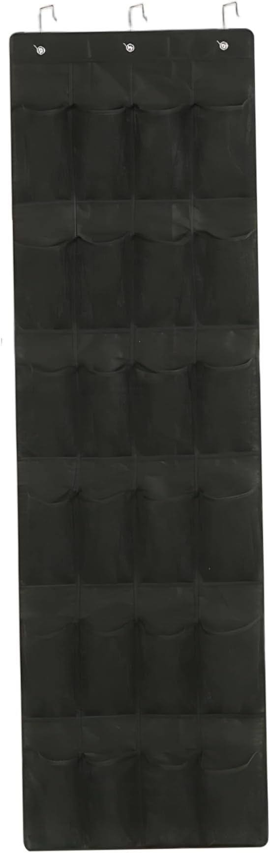 Over Door Shoe Organizer 24 Mesh Pockets Hanging Storage for Shoes Accessories Closet Space Saver 64x19 Inch Black