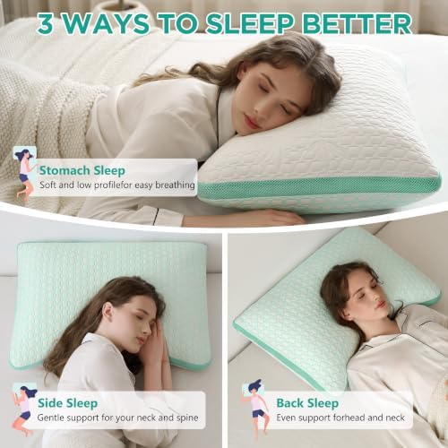 Cooling Side Sleeper Pillow for Neck and Shoulder Pain,Queen 1 Pack - Image 7